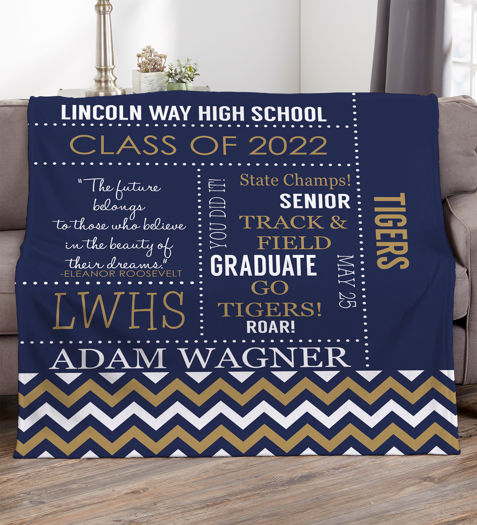 School Memories Personalized Graduation Blanket